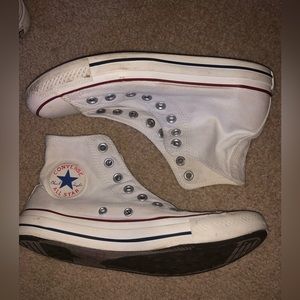 White high top chucks. Missing laces. Size 9 womens.
